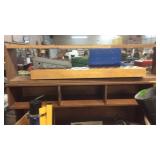 2 WOOD SHELVES & WOOD ORGANIZER