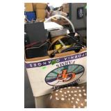 BX W/ SPEAKERS, OIL CANS, ROPE & MISC