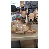 2 CEMENT FAWN LAWN ORNAMENTS **ONE EAR NEED FIXED