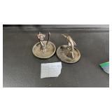 VINTAGE SILVER PLATE RING HOLDERS