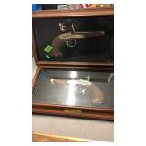 2 FLINT LOCK PISTOL REPLICAS IN CASES