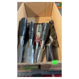 BX OF WOOD CHISELS & SPOKE SHAVE