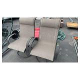 2 SWIVEL SLING BACK PATIO CHAIRS