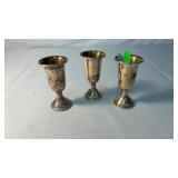 3 VINTAGE WEB 28 STERLING SILVER CUPS TOTAL WEIGHT