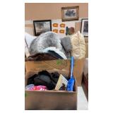DECORATIVE PILLOWS & BX OF PET ITEMS