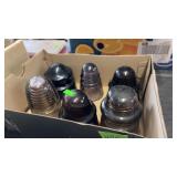6 VINTAGE GLASS INSULATORS