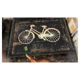 FRAMED BICYCLE PICTURE & CALENDAR DRY EARASE