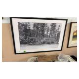 VINTAGE HORSE LOGGING FRAMED PHOTOGRAPH