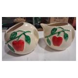 PIPPIN POTTERY 1940'S CREAM & SUGAR
