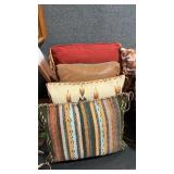 LEATHER/BLANKET ACCENT PILLOWS