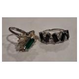 925 CZ / ONYX & EP EMERALD / SAPPHIRE COLOR RINGS