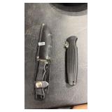 FIXED BLADE KNIFE W/ SHEATH AND FOLDING KNIFE