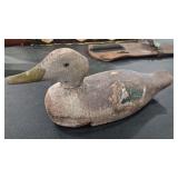 GLASS EYES VTG CARVED WOOD DECOY