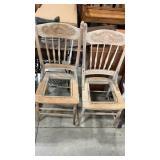 2 - UNFINISHED VTG OAK KITCHEN CHAIRS