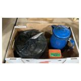 ENAMELWARE COFFEE POT, BACKPACK STOVE AND NEW CAMP