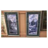 2 - MOUNTAIN SCENE FRAMED ART