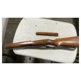 WOOD RIFLE STOCK W/ LEATHER SLING