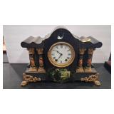 ANTQ FAUX MARBLE MANTLE CLOCK