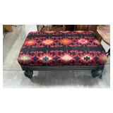 KILIM RUG OTTOMAN W/ NAILHEAD ACCENTS