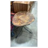 ORGANIC SLATE & HAMMERED METAL ACCENT TABLE