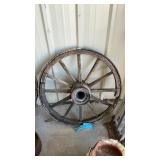 VINTAGE WOOD/METAL FARMING IMPLIMENT WHEEL