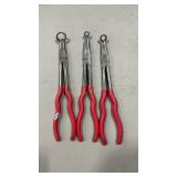3 MAC TOOLS LONG REACH RING NOSE HOSE GRIPPERS
