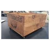 DIAMOND MATCH CO VTG WOOD CRATE W/ CASTERS