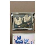 MIRRORED SWAN FRAMED ART