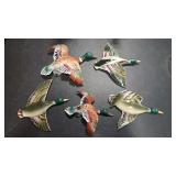 5 - LEFTON VTG PORCELAIN WALL HANGING DUCKS