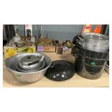 ASSORTED ENAMELWARE CANNER POTS AND BOWLS