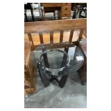 GLASS TOP METAL ACCENT TABLE
