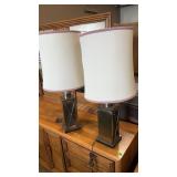 2 - MCM BRASS LANTERN STYLE LAMPS