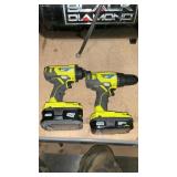 RYOBI DRILL, IMPACT AND SAWZALL WITH BAG