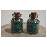 2 - TURQUOISE LOOSE STONES IN BOTTLES