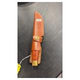 ELK RIDGE 440 STAINLESS KNIFE W/ LEATHER SHEATH