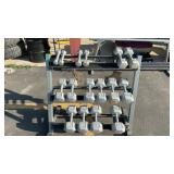 FREE STANDING DUMBELL WEIGHT SET W/ RACK