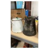 LARGE VINTAGE COWBOY COFFEE POT & ENAMELWARE COFFE