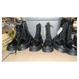 3 PAIRS OF BLACK LEATHER BOOTS SZ 7, 7.5, 8