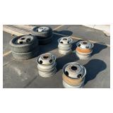 8 - 8 LUG RIMS 2 GOODYEAR WRANGLER TIRES 2 HARTLAN