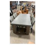 POTTERY BARN CONFERENCE TABLE & 6 UPHOLSTERED
