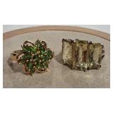 2 - 925 CITRINE & PERIDOT COLOR RINGS