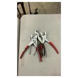 4 ASSORTED MAC AND CRAFTSMAN SLIP-JOINT PLIERS