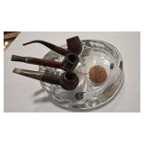 3 - BRIAR TOBACCO PIPES & GLASS PIPE REST