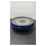 4 -BOLESLAWIEC  UNIKAT POLAND POTTERY 7' PLATES
