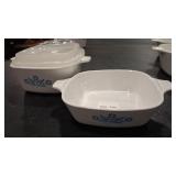 2 - CORNING WARE 2 3/4 & 1 3/4 PETITE SQUARE PANS