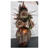 RUSTIC CARVED WOOD CENTERPIECE MADE IN MT