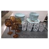 LAURIE GATES POTTERY DINNER WARE, TUMBLERS & WINE