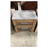 WOOD & METAL NIGHTSTAND W/ WIRELESS CHARGING
