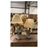 2 - ORNATE METAL ACCENT LAMPS