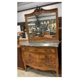 LOUIS XV STYLE MARBLE TOP 4 DRAWER BOBME COMMODE